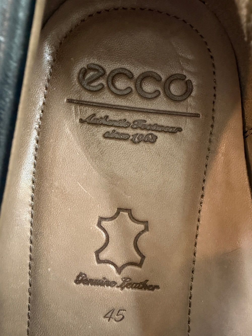 ECCO Men’s Black Leather Loafers EU 45 US 11-11.5 - Picture 7 of 8